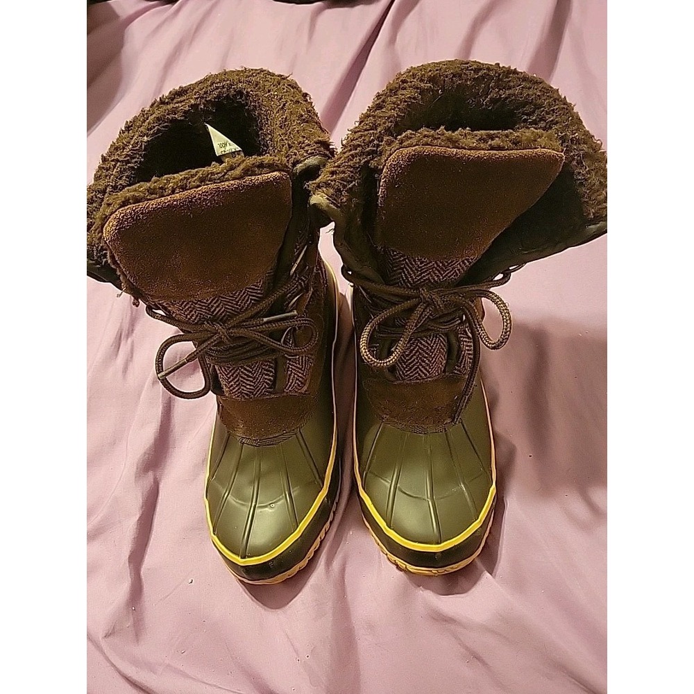 Clarks‎  Women's Faux Fur Ankle Boots Breeze Cozy Dk Sand May Sz 7 Leather Upper